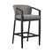 Armen Living Aileen Outdoor Patio Bar Stool in Aluminum and Wicker with Gray Cushions 840254333192 - alternate 1